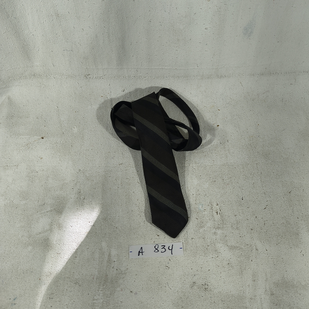 Vintage Men's Classic Black, Brown and GrayVertical Striped Tie 52" Long 2" Wide
